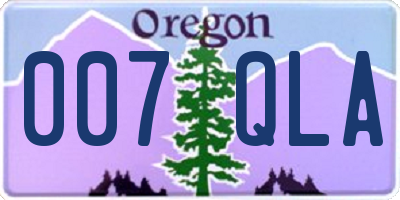 OR license plate 007QLA