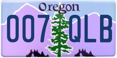 OR license plate 007QLB