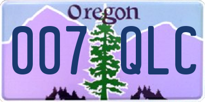 OR license plate 007QLC