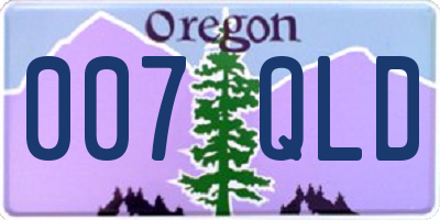 OR license plate 007QLD