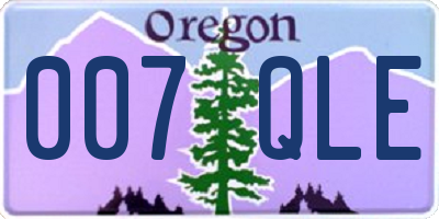 OR license plate 007QLE
