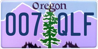 OR license plate 007QLF