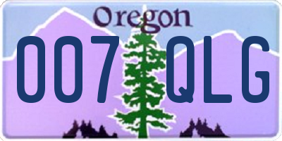OR license plate 007QLG