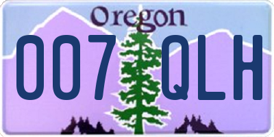 OR license plate 007QLH