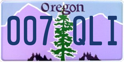 OR license plate 007QLI
