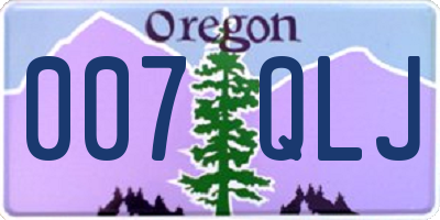 OR license plate 007QLJ