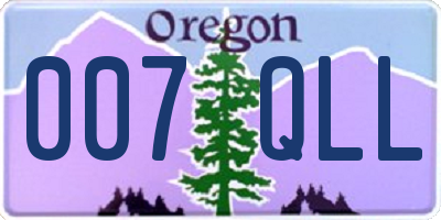 OR license plate 007QLL