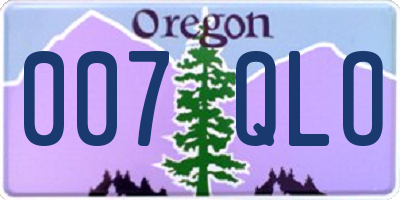 OR license plate 007QLO