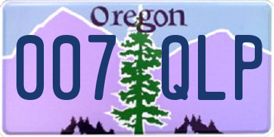 OR license plate 007QLP