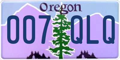 OR license plate 007QLQ
