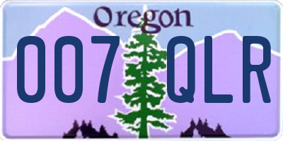 OR license plate 007QLR
