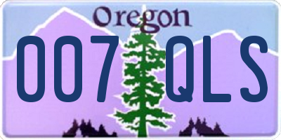 OR license plate 007QLS