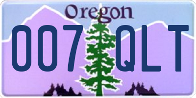 OR license plate 007QLT