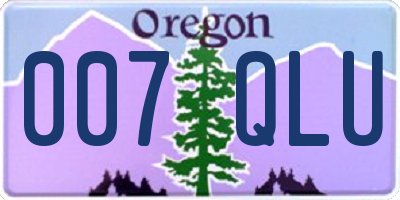 OR license plate 007QLU