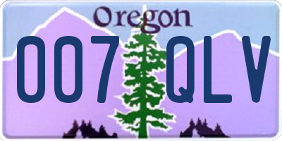 OR license plate 007QLV