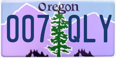 OR license plate 007QLY