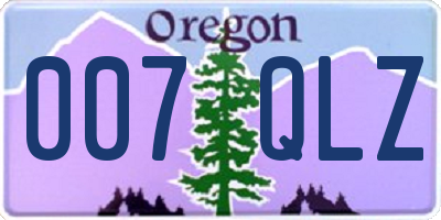 OR license plate 007QLZ