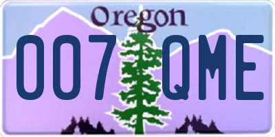 OR license plate 007QME
