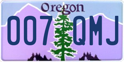 OR license plate 007QMJ