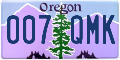 OR license plate 007QMK