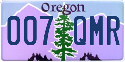 OR license plate 007QMR