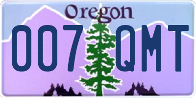 OR license plate 007QMT