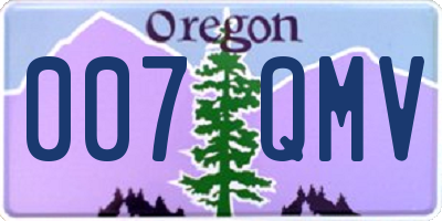 OR license plate 007QMV