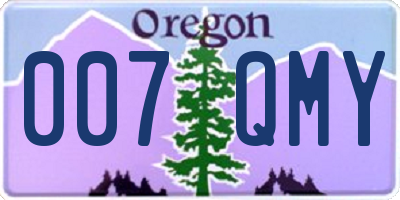 OR license plate 007QMY