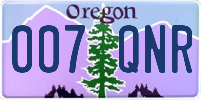 OR license plate 007QNR