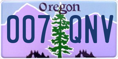 OR license plate 007QNV