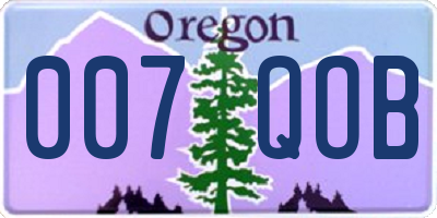 OR license plate 007QOB