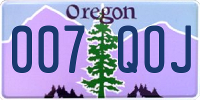 OR license plate 007QOJ