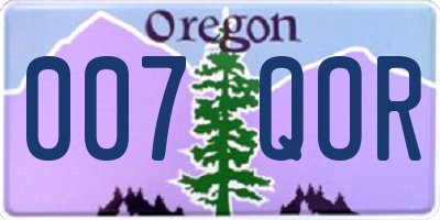OR license plate 007QOR
