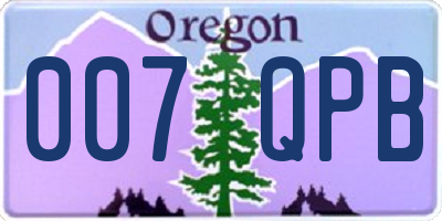 OR license plate 007QPB