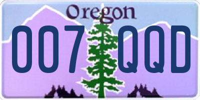 OR license plate 007QQD