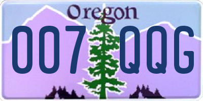 OR license plate 007QQG