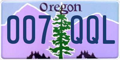 OR license plate 007QQL