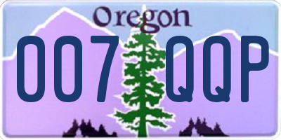 OR license plate 007QQP