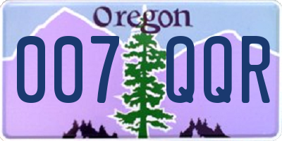 OR license plate 007QQR