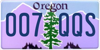 OR license plate 007QQS