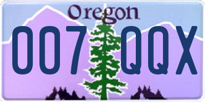 OR license plate 007QQX