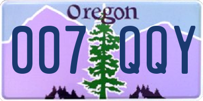 OR license plate 007QQY