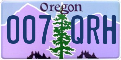 OR license plate 007QRH