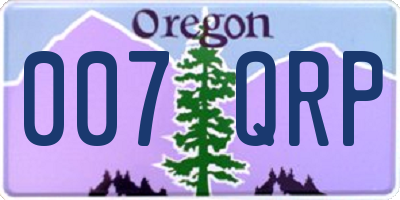 OR license plate 007QRP