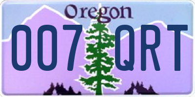 OR license plate 007QRT