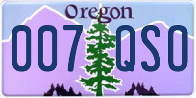 OR license plate 007QSO