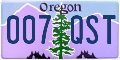OR license plate 007QST