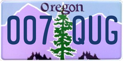 OR license plate 007QUG
