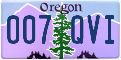 OR license plate 007QVI