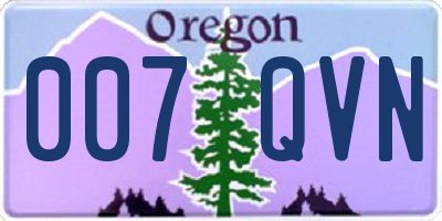 OR license plate 007QVN